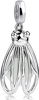 EVESCITY 925 Real Silver Glow in The Dark Hollow Luminous Stone Open-able Beads for Charm Bracelets Best Jewelry Gifts for Her Women