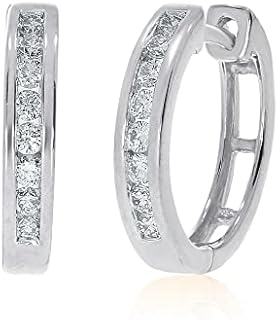 Lab Grown Diamond Huggie Hoop Earrings for Women | 1/4-1/2 CT TW Gold Plated Huggie Hoop Earrings | Sparkling GH VS/SI Diamond Jewelry for Her