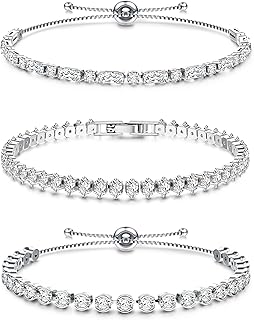 Dochais Tennisarmband mit funkelnden Diamanten und 3 Designs, 7.3–9.8 Zoll, ideal für Frauen und Mädchen, perfektes Geschenk für Ehefrau und Mutter