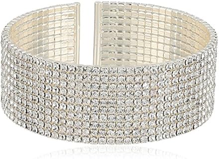 Anne Klein Classics Silvertone Crystal Cuff Bracelet