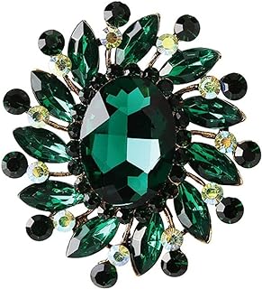 COLORFUL BLING Rhinestone Brooch Pin Red Leaf Brooch Pin Blue Vintage Brooch Pin Jewelry Accessory Gifts Decoration