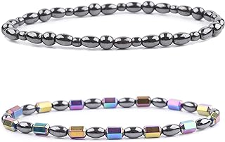 YANCHUN Obsidian Anklet Magnetic Slim Hematite Anklet Magnetic Therapy Ankle Bracelet Obsidian Anklet Anti Swelling Anklet Elastic Relief Anklet Magnetic Beach Anklet for Women