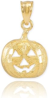 10k Yellow Gold Jack O'Lantern Pumpkin Bracelet Charm