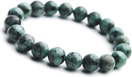 10mm Emerald Bead Bracelet with Bead Chain for Women and Men - Natural Green Round Gemstone Design