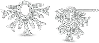 1 CT. T.W. Round Shaped Clear D/VVS1 Diamond Open Snowflake Stud Earrings For Women's In 925 Sterling Silver