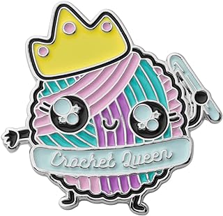 Alloy Metal Crochet Queen Brooch Pin for Crochet and Knitting Enthusiasts - Elegant and Unique Design, Perfect Gift for Women