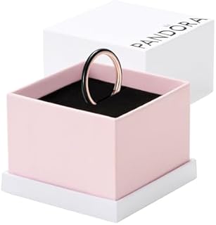 Exquisite 14k Rose Gold Pandora Black Enamel Stackable Ring for Women - Elegant, Versatile Design - Expressive PANDORA Me Collection Compatible - Perfect Gift for Her, Gift Box Included