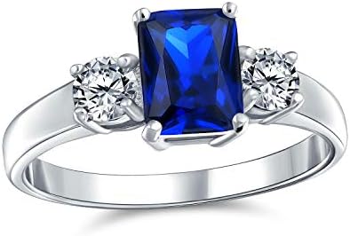 Rhodium-Plated Silver 1.5ct Emerald Cut Cubic Zirconia Engagement Ring, Art Deco Cocktail Design, Perfect Gift for Women, Rose Gold Plated, Size-6