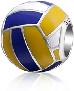 Love Ball Sports Charms 925 Sterling Silver Baseball Volleyball Beads Fits European Bracelet