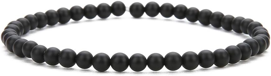 BALIBALI 4MM Mini Gemstone Energy Bracelets Tiny Bracelet Natural Stone Statement Bracelet Charm Beaded Couples Bracelets