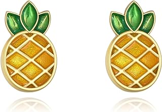 Sterling Silver Pineapple Stud Earrings with Screw Back Design - Perfect Christmas Gifts for Women, Teens, and Girls
