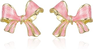Gold Bow Earrings for Women Silver Bow Stud Earrings Ribbon Earrings Long Bow Dangle Earrings Silver Bow Jewelry Bow Earrings Gold Studs