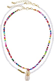 Natural Shell Necklace Bracelet Set for Women Handmade Seashell Necklace Choker Adjustable Natural Shell Collar Necklace