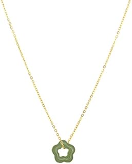 Lobster Clasp Jade Crystal Necklace with Omega Chain, Green Agate Star Donut Pendant for Women, Stainless Steel Jewelry, Ideal Gift for Mother