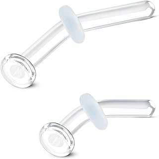 COCHARM Cubic-Zirconia-Embellished Glass Nose Ring Retainer Set for Daily Wear with Versatile Helix and Conch Design