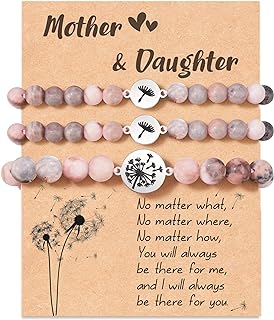 ASKRAIN Mothers Day Gifts, Mother Daughter Bracelets Gifts Bear Butterfly Sweet Heart Charm Matching Bracelets Set Perfect Birthday Christmas Gifts