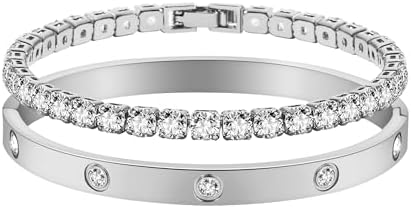 Gold Bracelets for Women 18K Gold Plated Love Friendship Bracelet With Cubic Zirconia Cuff Bangle Jewelry Set Witness the Gift of Love