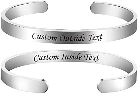 Inspirational Cuff Bangle Bracelets Custom Bracelet for Women Girls Stainless Steel Jewelry