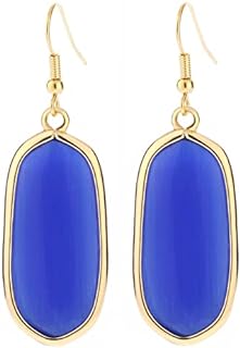 Natural Crystal Healing Stone Drop Dangle Earrings for Women Girls