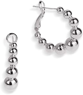 Vintage JeanBeau Gold Chunky Hoop Earrings with Latch Back for Women and Girls, Dangle Design