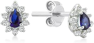 14K Yellow Gold Clip-On Sapphire and Diamond Stud Earrings by Gelin - Elegant Birthstone Earrings for Women