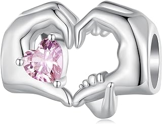 Sterling Silver Clasp Bracelet with Mom Pendant Charm, Cubic Zirconia-Studded - Ideal Mother's Day Gift for Women and Girls