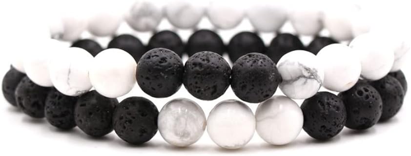 2Pcs Matte Lava Rock Volcanic Stone Beads Stretch Bracelet 8mm Volcanic Rock Aromatherapy Essential oil Diffuser Bracelet Tiger Eye Seed Energy Yoga Bracelet Healing Aromatherapy Jewelry-turquoise