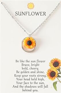 Stainless Steel Sunflower Pendant Necklace with Inspirational Message for Women and Girls, Hypoallergenic Alloy Clasp, Perfect for Birthday/Christmas Gift