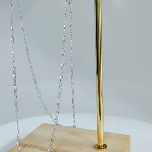 925 Sterling Silver Chain Necklace for Women 1.5mm Width Italian Figaro Thin Chain Silver/Gold 14-30 inches