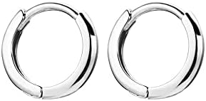 14K Gold Plated 5mm S925 Sterling Silver Minimalist Huggie Hoop Earrings for Sensitive Ears, Women and Teen Girls - Hypoallergenic Small Cartilage, Helix, Tragus Piercing Jewelry - Ideal Gift for Her