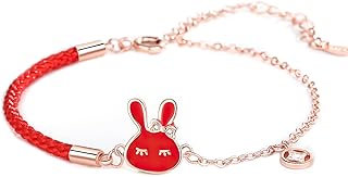 TEMICO Adjustable Red String Bracelet for Women 925 Sterling Silver Lucky Bunny charm Bracelet Chinese Zodiac Year of the Rabbit New Year Jewelry Gifts