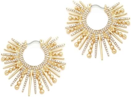 HJO Statement Sunburst-style Fun Textures Hoop Earrings for Women