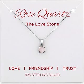 925 Sterling Silver Gemstone Necklace for Women, Crystal Necklaces for Women, Sterling Silver Necklace for Girls, Stone Necklace, Crystal Gifts for Women, Crystal Gifts