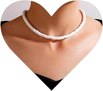 Vintage Heishi Surfer Choker Necklace Vinyl Disc Bead Necklace Choker Heishi Bead Choker Necklace Blue Heishi Vinyl Choker Necklace Jewelry for Women and Girls