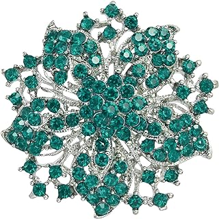 Pin Clasp Campsis Brooch with Elegant Floral Design & Sparkling Cubic Zirconia Gems for Women's Fashion Accessories