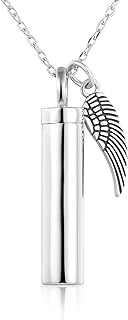 925 Sterling Silver Minimalist Urn Pendant Ash Necklace - Memorial Ashes Keepsake Exquisite Cremation Jewelry