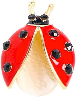 Pin-Clasp Women's Heraldic Brooch - Opal-Embellished Mini Insect Design Accessory for Stylish Expression - Other Gemstones