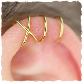 Minimalist 4 PCS S925 Sterling Silver Criss Cross Ear Cuff No Pierce Ear Cuff Sets Double Simple Lines Ear Cuff Fake Cartilage Earring Helix Piercing