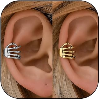 Skeleton Hand Ear Cuffs Skeleton Hand Clip on Earrings Halloween Clip on Earrings for Women Skeleton Hand Earrings Halloween Jewelry Gifts