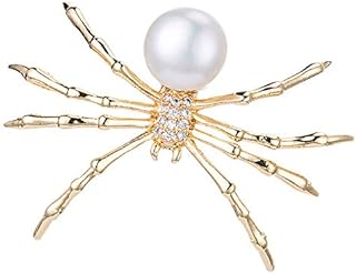 Spider Brooch Pins,Gold Sliver Pearl Insect for Women Girl and Men Witch Jewelry Halloween Pin Accessories Jewelry Fashion