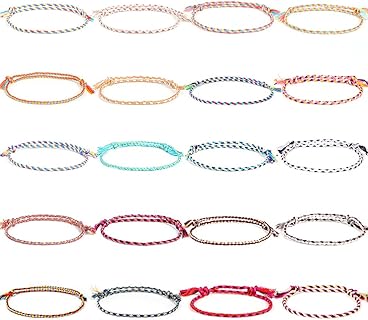 Cytecedx Bracelet de l'amitié en tissu tressé pour femme et fille - Réglable et multicolore, fait à la main, idéal pour anniversaires et Noël