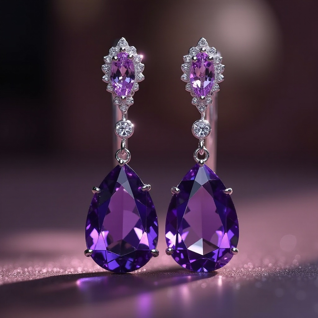 boucles d'oreilles saphir violet