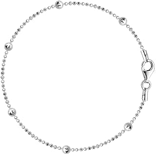 Savlano 925 Sterling Silver 9, 10 Inches Chain Anklet for Women & Girls Comes With a Gift Box