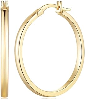 14K Gold Hoop Earrings for Women 14K Gold Earrings Lightweight Earrings Hoops 20mm/30mm/40mm