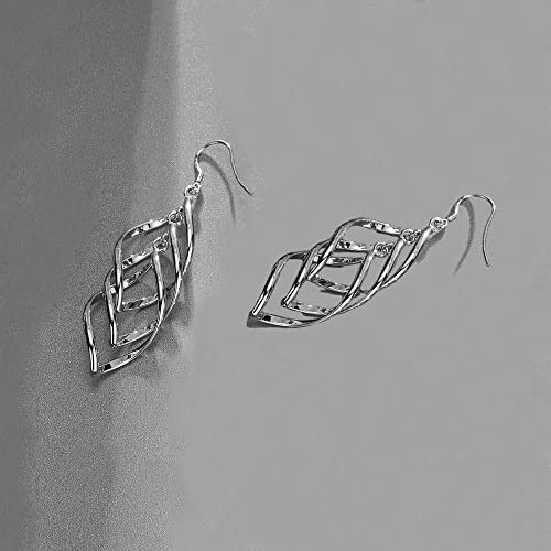 14K Gold Plated Sterling Silver Dangle Earring Long Linear Drop Earrings for Women Girls