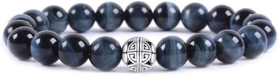 Handcrafted Brown Bead Bracelet with Bead Chain, Spring Ring Clasp, and Tiger Eye Gem for Women - Double Happiness Pendant Design