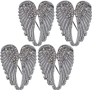 4Pcs Angel Wing Pin Brooch Unisex Crystal Angel Wing Corsage Pin Brooch Cardigan Breastpin Clip Lapel Pin Coat Badges for Tuxedo Blazer Cardigan Sweater Dress Jewelry