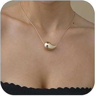 Drop Necklace Dupes Teardrop Dainty 14k Gold Plated Water Drop Hypoallergenic Pendant Necklace for Women Girls