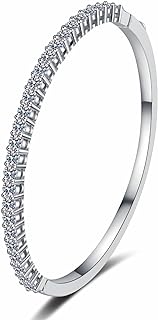 2.6cttw 6.5 inches Moissanite Bracelet for Women D Color VVS1 925 Sterling Silver Diamond Bracelets Women's Bangle Bracelets with Certificate