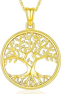 Tree of Life Necklace for Women, Sterling Silver Pendant with 18'' Chain, Jewelry Gifts for Women Girls Grandma Wife Mom (with Gift Box)
